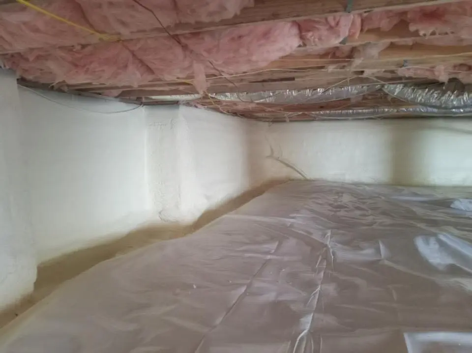 Crawl space encapsulation with closed-cell spray foam for Roof Waterproofing in Sweden